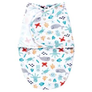 image:imageHudson Baby Infant Girl Plush Faux Fur Swaddle Wrap Fall Botanical 03 MonthsSea Characters