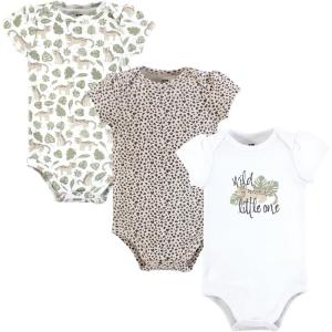 image:imageHudson Baby Infant Girls Cotton Bodysuits 3Pack Wild Cheetah Newborn