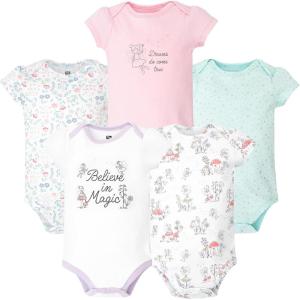 image:imageHudson Baby Infant Girls Cotton Bodysuits 5PackGarden Fairies