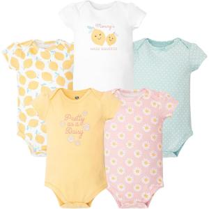 image:imageHudson Baby Infant Girls Cotton Bodysuits 5PackLemon Daisy