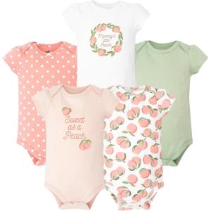 image:imageHudson Baby Infant Girls Cotton Bodysuits 5PackSweet Peach