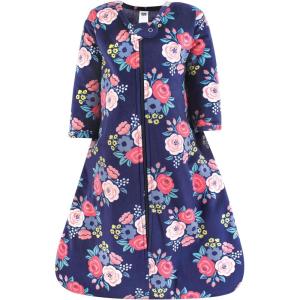 image:imageHudson Baby Infant Girls Long Sleeve Plush Faux Fur Sleeping Bag Wearable Blanket Navy Bold Floral 1824 Months