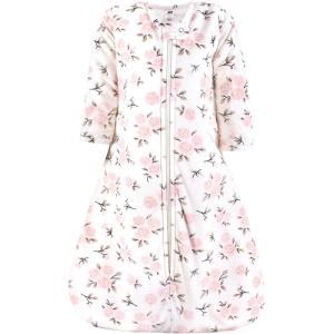 image:imageHudson Baby Infant Girls Long Sleeve Plush Faux Fur Sleeping Bag Wearable Blanket Neutral Pink Floral 612 Months