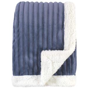 image:imageHudson Baby Unisex Baby Corduroy Blanket with Sherpa Backing and Trim Gray 30x40 inchesBlue