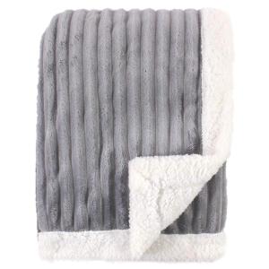 image:imageHudson Baby Unisex Baby Corduroy Blanket with Sherpa Backing and Trim Gray 30x40 inchesGray
