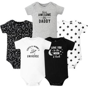 image:imageHudson Baby Unisex Baby Cotton Bodysuits 5PackMoon and Back Family