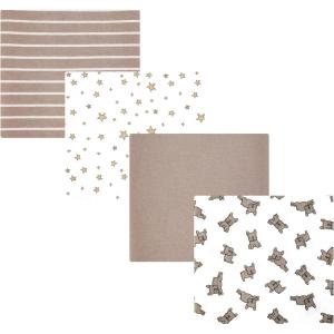 image:imageHudson Baby Unisex Baby Cotton Polyester Flannel Receiving Blankets 4PackFrench Bulldog Stars
