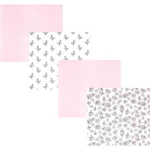 image:imageHudson Baby Unisex Baby Cotton Polyester Flannel Receiving Blankets 4PackPink Primrose