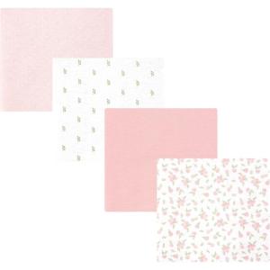 image:imageHudson Baby Unisex Baby Cotton Polyester Flannel Receiving Blankets 4PackTiny Rose