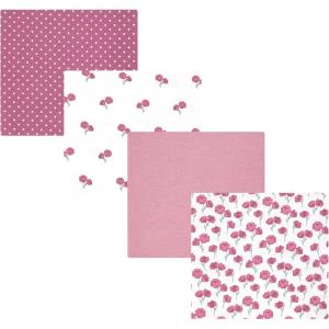image:imageHudson Baby Unisex Baby Cotton Polyester Flannel Receiving Blankets 4PackWild Rose Floral