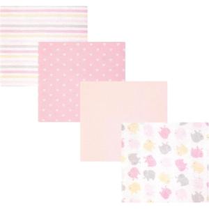 image:imageHudson Baby Unisex Baby Cotton Polyester Flannel Receiving BlanketsMulti Color Girl Elephant