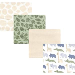 image:imageHudson Baby Unisex Baby Cotton Polyester Flannel Receiving BlanketsWild Leaf Safari