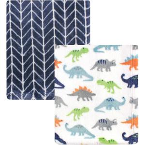 image:imageHudson Baby Unisex Baby Cozy Plush Luxury Blankets 2pk Pink Moose One SizeDinosaurs