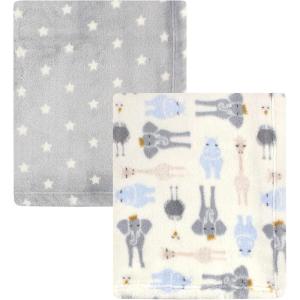 image:imageHudson Baby Unisex Baby Cozy Plush Luxury Blankets 2pk Pink Moose One SizeRoyal Safari