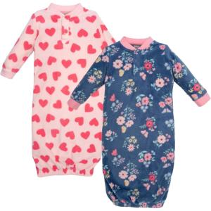 image:imageHudson Baby Unisex Baby Fleece GownsBlue Butterfly Floral