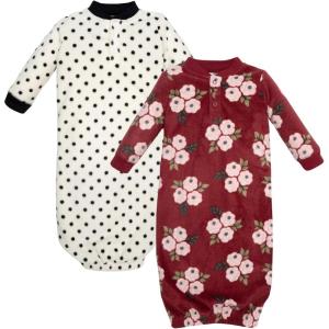 image:imageHudson Baby Unisex Baby Fleece GownsBurgundy Floral