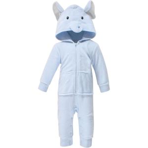 image:imageHudson Baby Unisex Baby Fleece Jumpsuits Coveralls and PlaysuitsBlue Elephant Baby