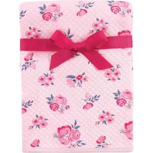 image:imageHudson Baby Unisex Baby Quilted MultiPurpose Swaddle Receiving Stroller Blanket Buffalo Plaid 1Pack One SizePink Navy Floral 1pack