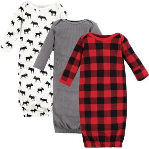 image:imageHudson Baby Unisex Baby Thermal Gown 3pkBuffalo Plaid Moose