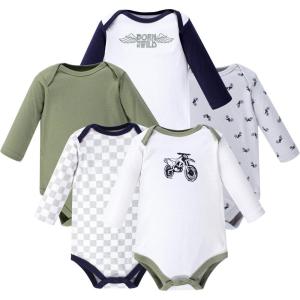 image:imageHudson Baby babyboys Cotton Longsleeve Bodysuits 5packDirt Bike
