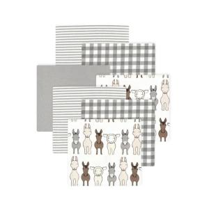 image:imageLittle Treasure Hudson Baby Cotton Poly Flannel Receiving Blankets Multipack Pink Cuteasaurus 30x30 inchesBeige Farm Friends
