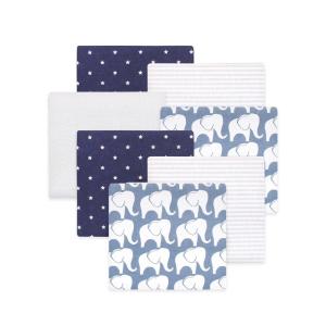 image:imageLittle Treasure Hudson Baby Cotton Poly Flannel Receiving Blankets Multipack Pink Cuteasaurus 30x30 inchesBlue Elephant