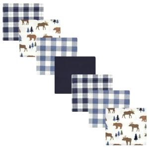 image:imageLittle Treasure Hudson Baby Cotton Poly Flannel Receiving Blankets Multipack Pink Cuteasaurus 30x30 inchesBlue Moose Bear