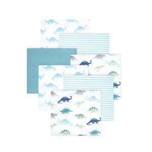 image:imageLittle Treasure Hudson Baby Cotton Poly Flannel Receiving Blankets Multipack Pink Cuteasaurus 30x30 inchesBlue Soft Teal Dino