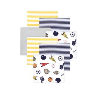 image:imageLittle Treasure Hudson Baby Cotton Poly Flannel Receiving Blankets Multipack Pink Cuteasaurus 30x30 inchesBlue Sports Fan