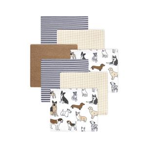 image:imageLittle Treasure Hudson Baby Cotton Poly Flannel Receiving Blankets Multipack Pink Cuteasaurus 30x30 inchesBrown Handsome Dogs