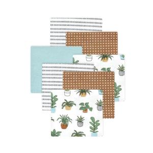 image:imageLittle Treasure Hudson Baby Cotton Poly Flannel Receiving Blankets Multipack Pink Cuteasaurus 30x30 inchesBrown Plants
