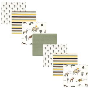 image:imageLittle Treasure Hudson Baby Cotton Poly Flannel Receiving Blankets Multipack Pink Cuteasaurus 30x30 inchesGreen Desert Animals