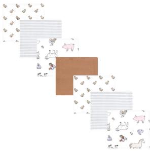 image:imageLittle Treasure Hudson Baby Cotton Poly Flannel Receiving Blankets Multipack Pink Cuteasaurus 30x30 inchesGrey Farm World