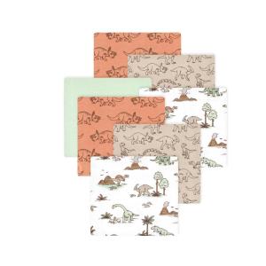 image:imageLittle Treasure Hudson Baby Cotton Poly Flannel Receiving Blankets Multipack Pink Cuteasaurus 30x30 inchesOrange Dinosaur Adventures