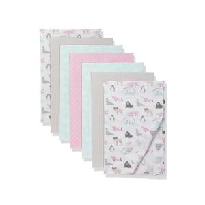 image:imageLittle Treasure Hudson Baby Cotton Poly Flannel Receiving Blankets Multipack Pink Cuteasaurus 30x30 inchesPink Arctic Animals