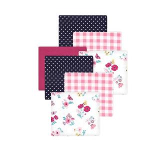 image:imageLittle Treasure Hudson Baby Cotton Poly Flannel Receiving Blankets Multipack Pink Cuteasaurus 30x30 inchesPink Butterfly Floral