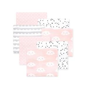 image:imageLittle Treasure Hudson Baby Cotton Poly Flannel Receiving Blankets Multipack Pink Cuteasaurus 30x30 inchesPink Cloud