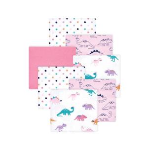 image:imageLittle Treasure Hudson Baby Cotton Poly Flannel Receiving Blankets Multipack Pink Cuteasaurus 30x30 inchesPink Cuteasaurus