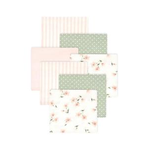 image:imageLittle Treasure Hudson Baby Cotton Poly Flannel Receiving Blankets Multipack Pink Cuteasaurus 30x30 inchesPink Dainty Florals