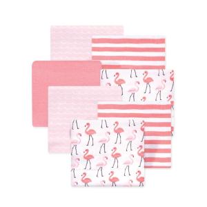 image:imageLittle Treasure Hudson Baby Cotton Poly Flannel Receiving Blankets Multipack Pink Cuteasaurus 30x30 inchesPink Flamingos