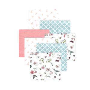 image:imageLittle Treasure Hudson Baby Cotton Poly Flannel Receiving Blankets Multipack Pink Cuteasaurus 30x30 inchesPink Hummingbird Garden