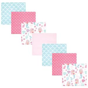 image:imageLittle Treasure Hudson Baby Cotton Poly Flannel Receiving Blankets Multipack Pink Cuteasaurus 30x30 inchesPink Mermaid