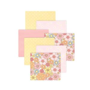 image:imageLittle Treasure Hudson Baby Cotton Poly Flannel Receiving Blankets Multipack Pink Cuteasaurus 30x30 inchesPink Peace Love Flowers