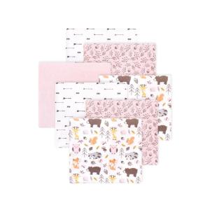 image:imageLittle Treasure Hudson Baby Cotton Poly Flannel Receiving Blankets Multipack Pink Cuteasaurus 30x30 inchesPink Pinecone