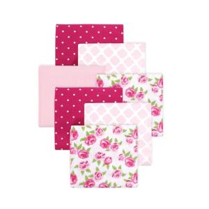 image:imageLittle Treasure Hudson Baby Cotton Poly Flannel Receiving Blankets Multipack Pink Cuteasaurus 30x30 inchesPink Rose