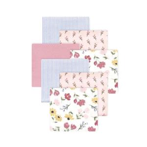 image:imageLittle Treasure Hudson Baby Cotton Poly Flannel Receiving Blankets Multipack Pink Cuteasaurus 30x30 inchesPink Soft Painted Floral
