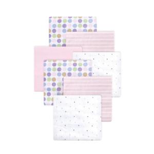 image:imageLittle Treasure Hudson Baby Cotton Poly Flannel Receiving Blankets Multipack Pink Cuteasaurus 30x30 inchesPink Stripes