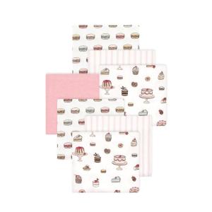 image:imageLittle Treasure Hudson Baby Cotton Poly Flannel Receiving Blankets Multipack Pink Cuteasaurus 30x30 inchesPink Sweet Bakery
