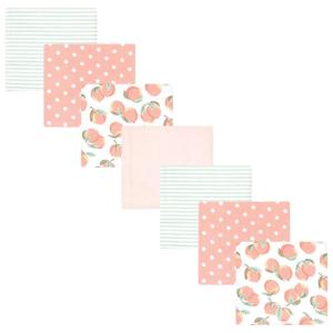 image:imageLittle Treasure Hudson Baby Cotton Poly Flannel Receiving Blankets Multipack Pink Cuteasaurus 30x30 inchesPink Sweet Peach