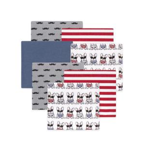 image:imageLittle Treasure Hudson Baby Cotton Poly Flannel Receiving Blankets Multipack Pink Cuteasaurus 30x30 inchesRed French Dog